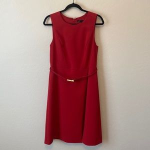 White House Back Market Red Sleeveless Career Midi Dress Size 10